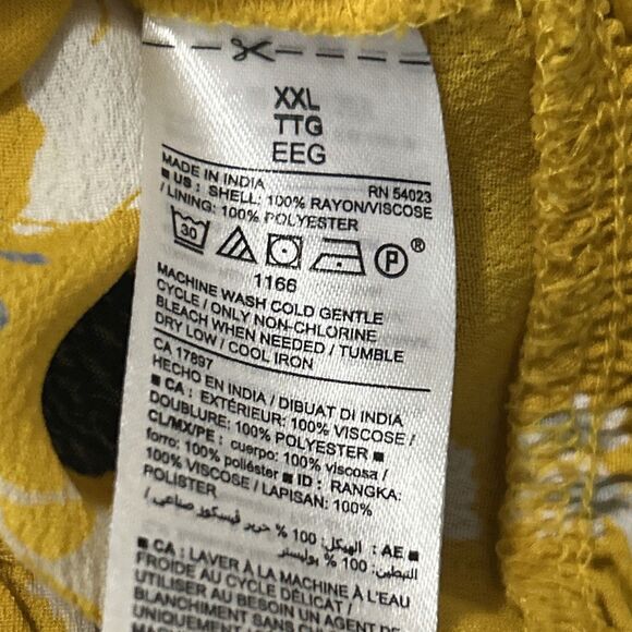 Old Navy Dress 2XL Yellow Midi Tiered Floral Long Sleeves Flowy Ruffle Casual - Picture 12 of 14